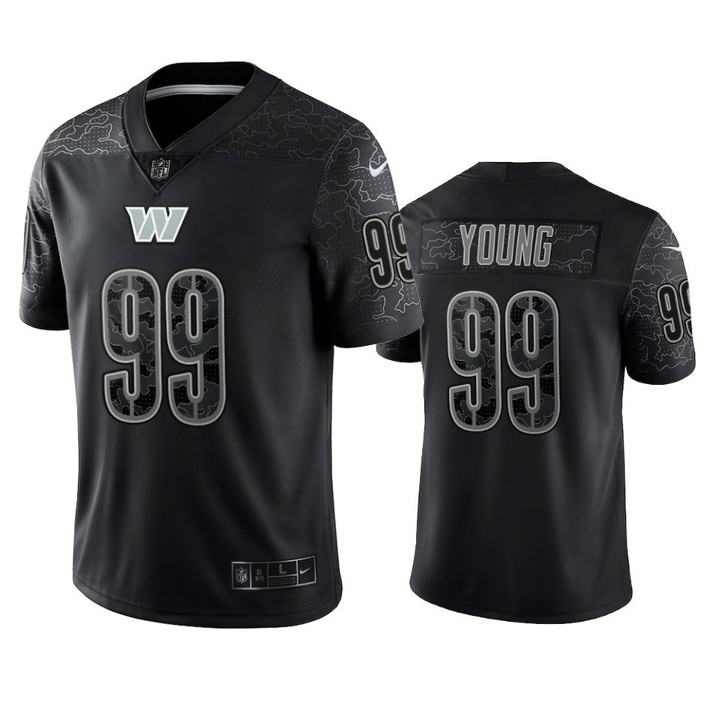 Chase Young 99 Washington Commanders Black Reflective Limited Jersey - Men