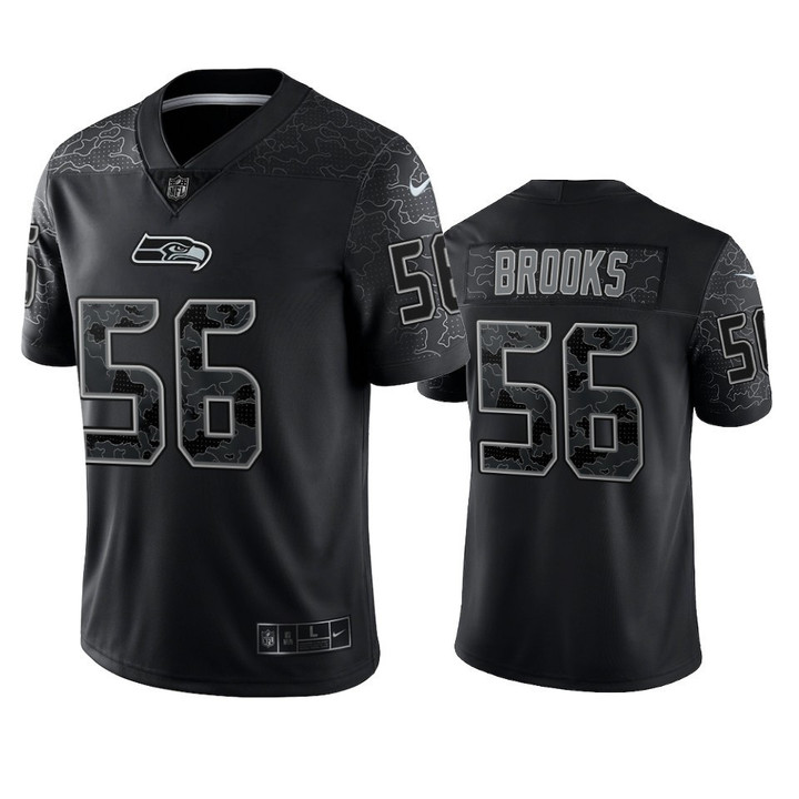 Jordyn Brooks 56 Seattle Seahawks Black Reflective Limited Jersey - Men