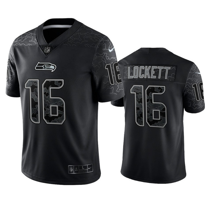 Tyler Lockett 16 Seattle Seahawks Black Reflective Limited Jersey - Men