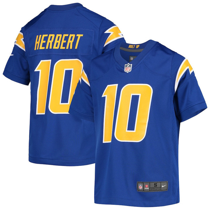 Justin Herbert 10 Los Angeles Chargers Youth Game Jersey - Royal