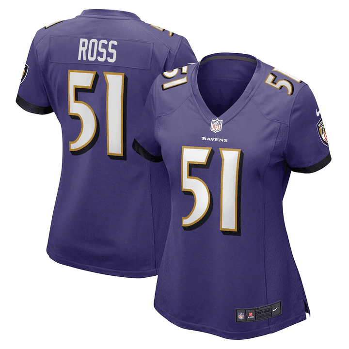 Josh Ross 51 Baltimore Ravens Women's Game Player Jersey - Purple
