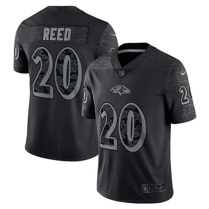 Ed Reed 20 Baltimore Ravens Retired Player RFLCTV Limited Jersey - Black