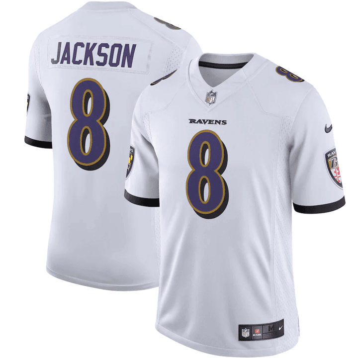 Lamar Jackson 8 Baltimore Ravens Vapor Limited Jersey - White