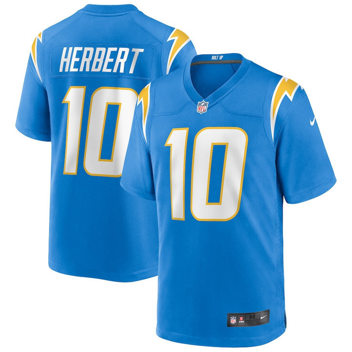 Justin Herbert 10 Los Angeles Chargers Player Game Jersey - Powder Blue