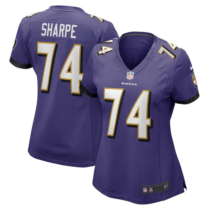 David Sharpe 74 Baltimore Ravens Women's Game Player Jersey - Purple