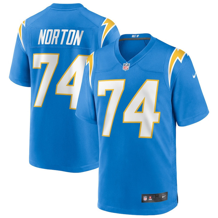Storm Norton 74 Los Angeles Chargers Team Game Jersey - Powder Blue