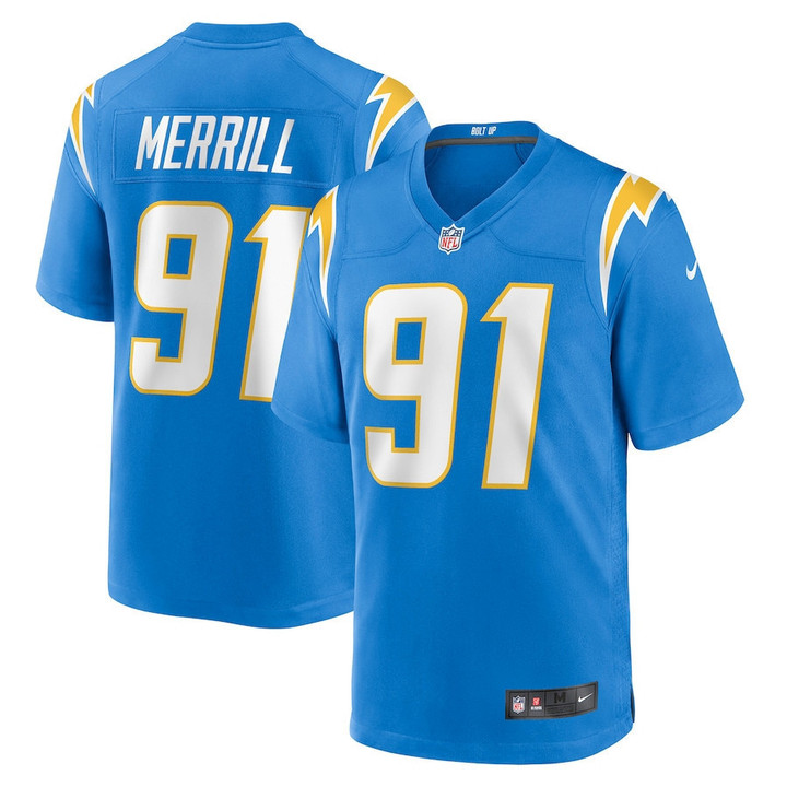 Forrest Merrill 91 Los Angeles Chargers Player Game Jersey - Powder Blue