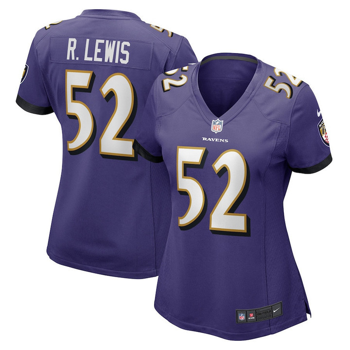 Ray Lewis 52 Baltimore Ravens Women's Retired Player Jersey - Purple
