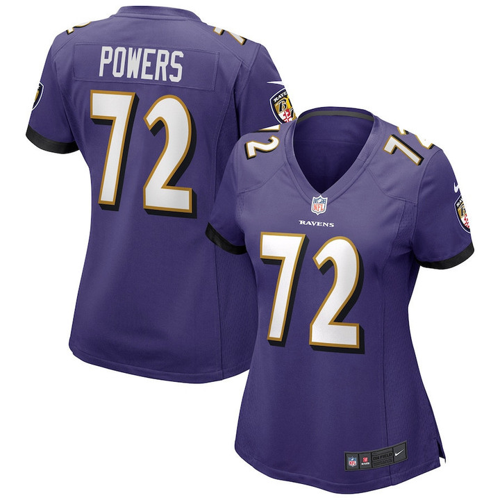 Ben Powers 72 Baltimore Ravens Women's Game Jersey - Purple
