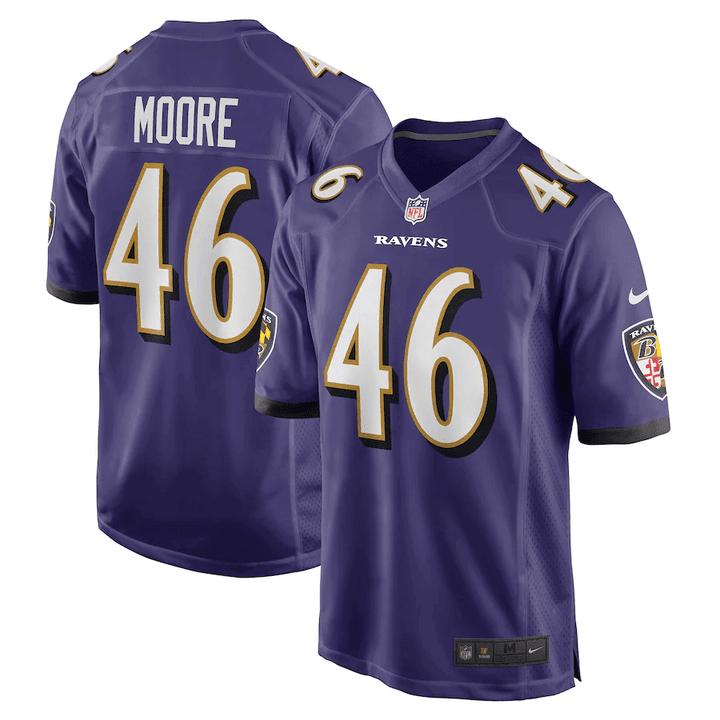 Nick Moore 46 altimore Ravens Game Jersey - Purple