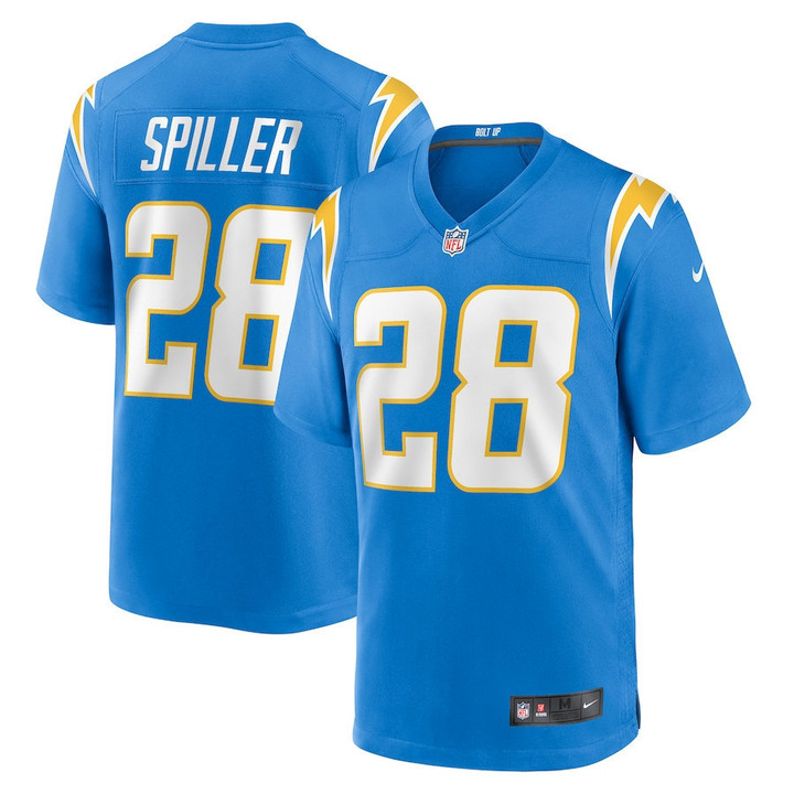 Isaiah Spiller 28 Los Angeles Chargers Game Jersey - Powder Blue