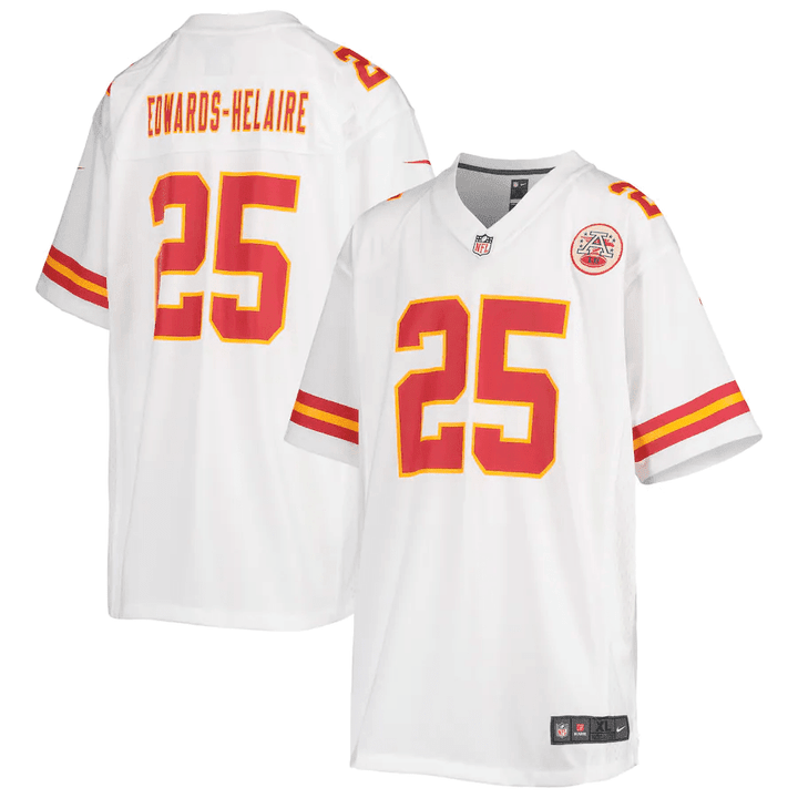 Clyde Edwards-Helaire Kansas City Chiefs Youth Game Jersey - White