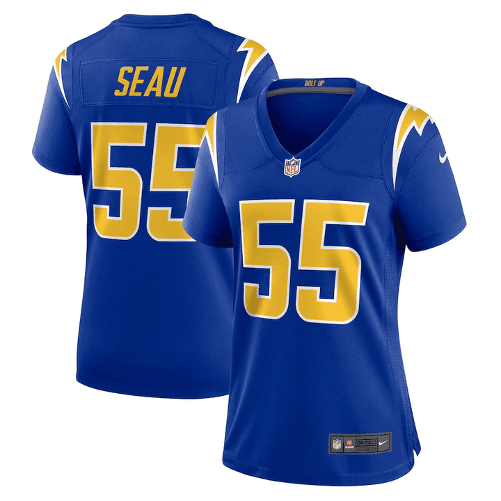 Junior Seau 55 Los Angeles Chargers Women's Retired Game Jersey - Royal