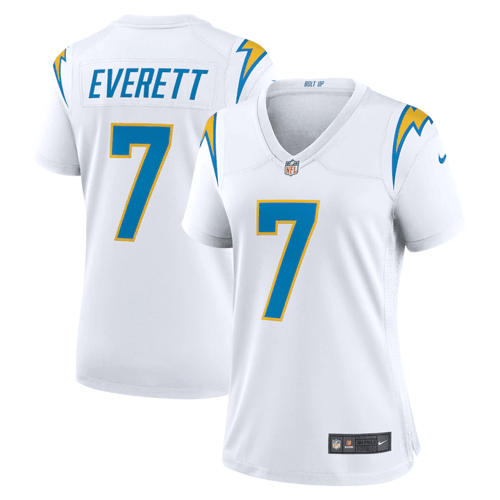 Gerald Everett 7 Los Angeles Chargers Women's Game Player Jersey - White
