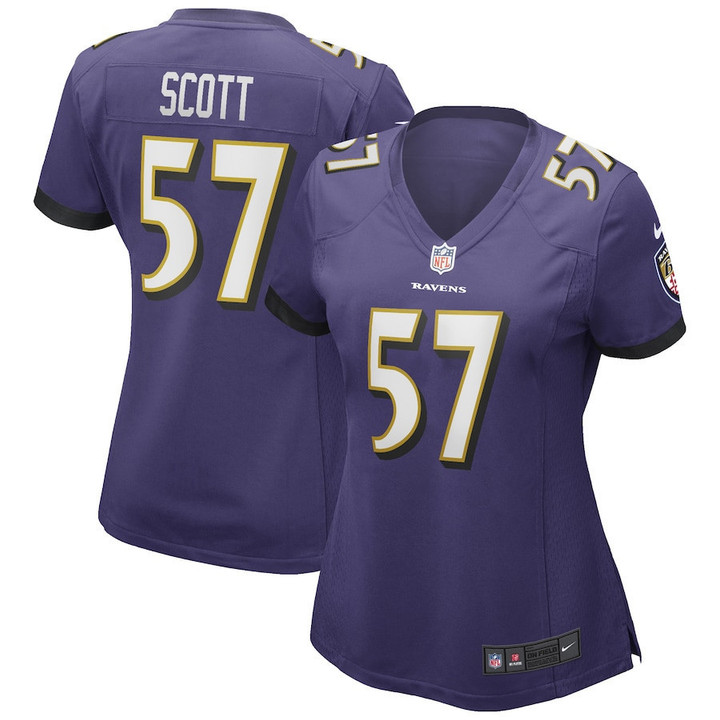 Bart Scott 57 Baltimore Ravens Women's Game Retired Player Jersey - Purple