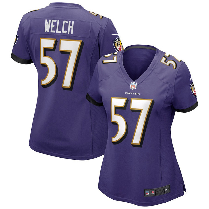Kristian Welch 57 Baltimore Ravens Women's Game Jersey - Purple