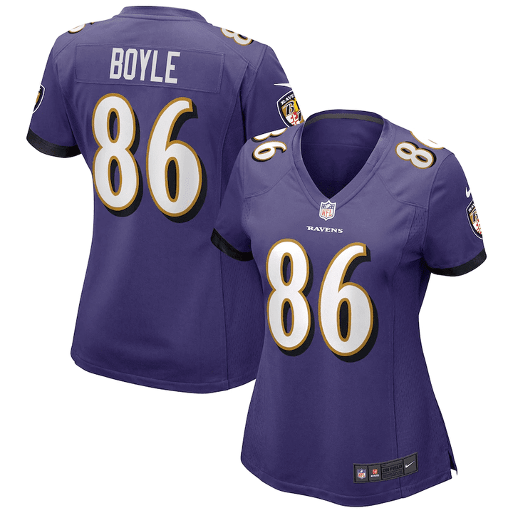 Nick Boyle 86 Baltimore Ravens Women's Game Jersey - Purple