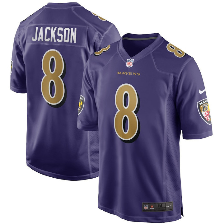 Lamar Jackson 8 Baltimore Ravens Alternate Game Jersey - Purple