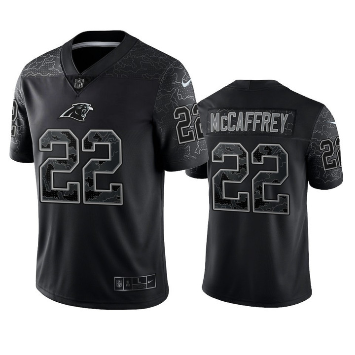 Christian McCaffrey 22 Carolina Panthers Black Reflective Limited Jersey - Men