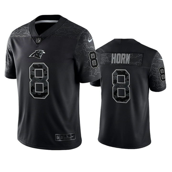 Jaycee Horn 8 Carolina Panthers Black Reflective Limited Jersey - Men