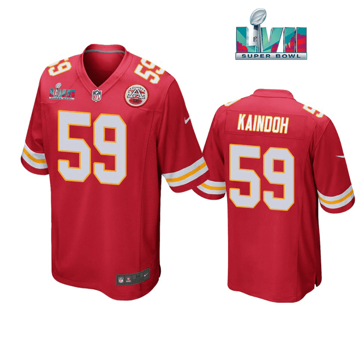 Joshua Kaindoh 59 Kansas City Chiefs Super Bowl LVII Red Men Game Jersey