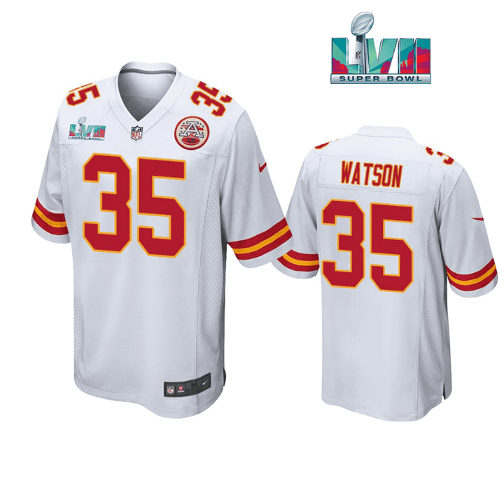 Jaylen Watson 35 Kansas City Chiefs Super Bowl LVII White Men Game Jersey