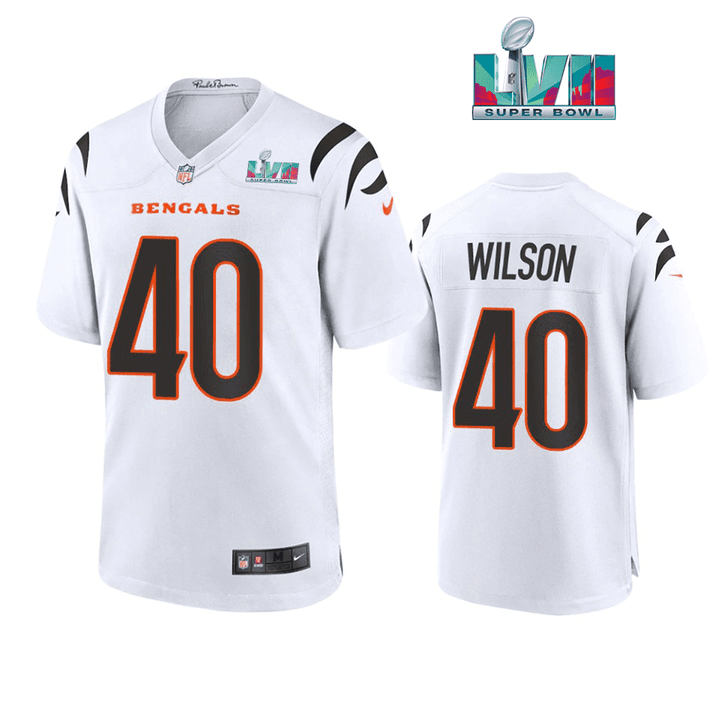 Brandon Wilson 40 Cincinnati Bengals Super Bowl LVII Men Game Jersey- White