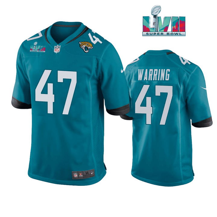 Kahale Warring 47 Jacksonville Jaguars Super Bowl LVII Super Bowl LVII Teal Men Game Jersey