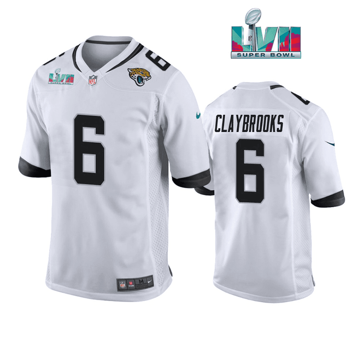 White Chris Claybrooks 6 Jacksonville Jaguars Super Bowl LVII Super Bowl LVII White Men Game Jersey- White