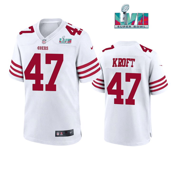 Tyler Kroft 47 San Francisco 49Ers Super Bowl LVII White Jersey