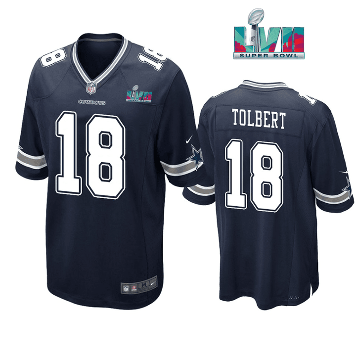 Jalen Tolbert 18 Dallas Cowboys Super Bowl LVII Super Bowl LVII Navy Men Game Jersey