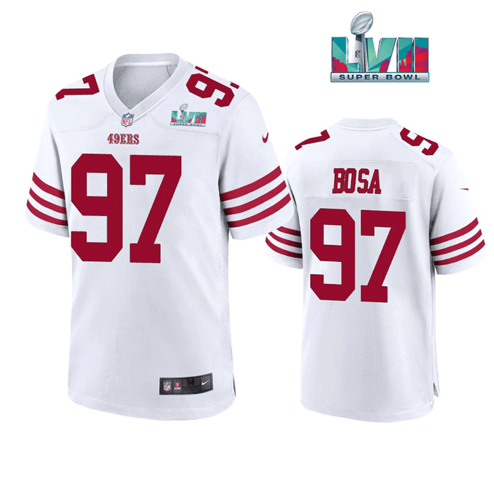 Nick Bosa 97 San Francisco 49Ers Super Bowl LVII Men Game Jersey- White