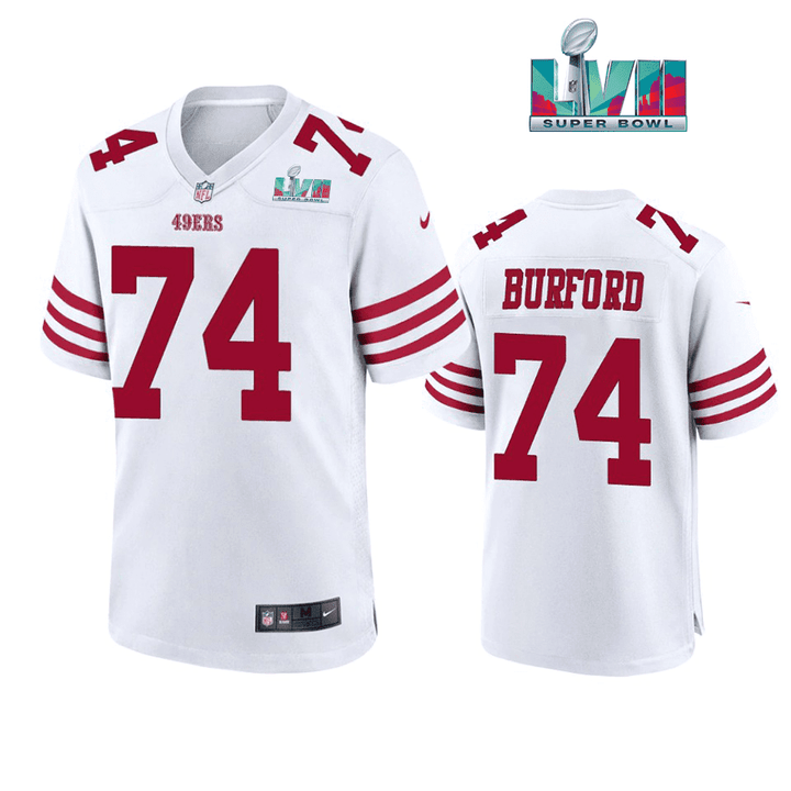 Spencer Burford 74 San Francisco 49Ers Super Bowl LVII White Jersey