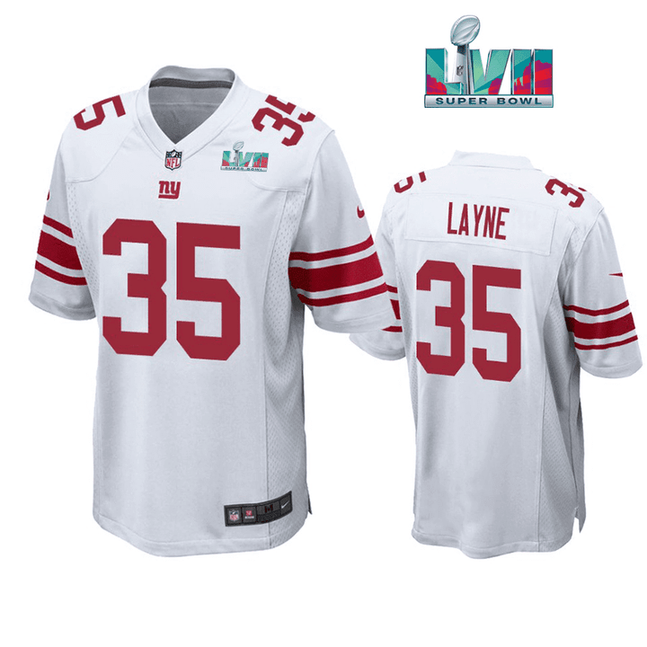 Justin Layne 35 New York Giants Super Bowl LVII Super Bowl LVII White Men Game Jersey