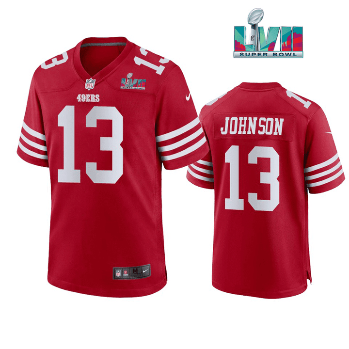 Keesean Johnson 13 San Francisco 49Ers Super Bowl LVII Men Game Jersey- Scarlet
