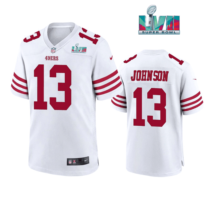 Keesean Johnson 13 San Francisco 49Ers Super Bowl LVII White Jersey