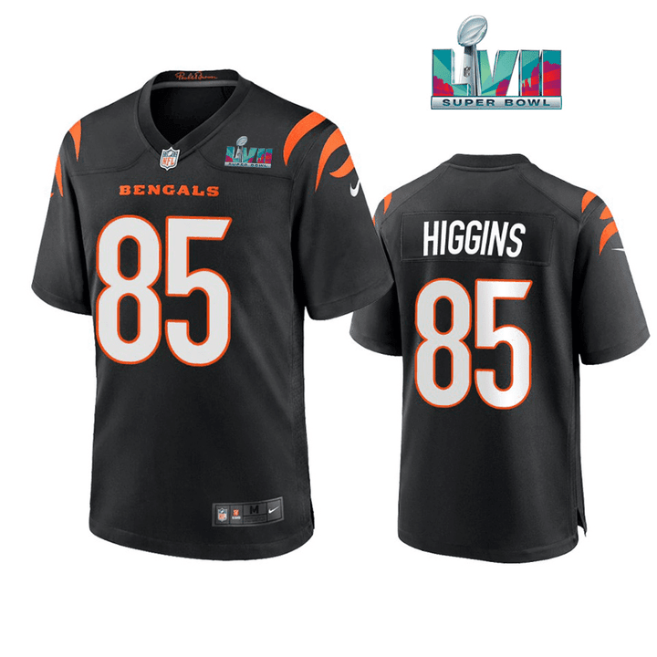 Higgins 85 Cincinnati Bengals Super Bowl LVII Men Game Jersey- Black