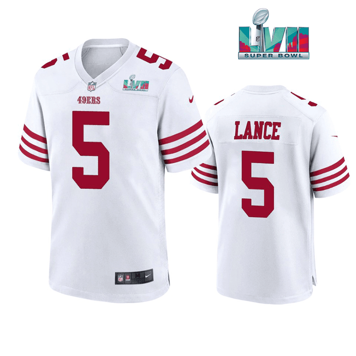 Trey Lance 5 San Francisco 49Ers Super Bowl LVII Men Game Jersey- White