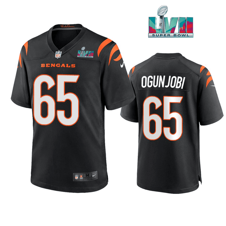 Larry Ogunjobi 65 Cincinnati Bengals Super Bowl LVII Men Game Jersey- Black
