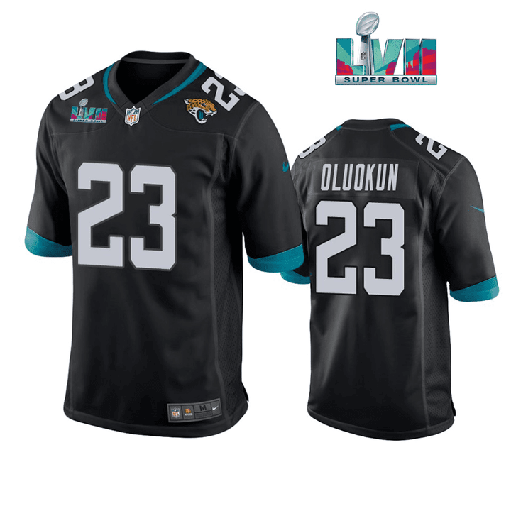 Foyesade Oluokun 23 Jacksonville Jaguars Super Bowl LVII Super Bowl LVII Men Game Jersey- Black