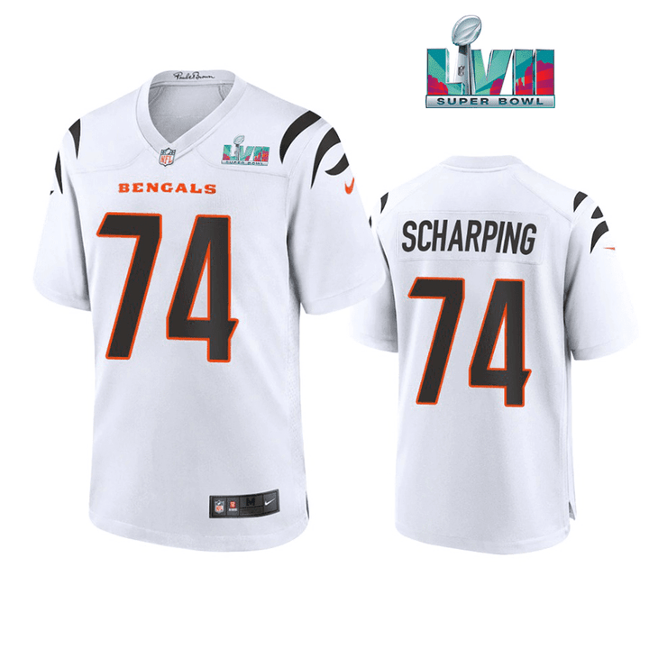 Max Scharping 74 Cincinnati Bengals Super Bowl LVII Game White Jersey