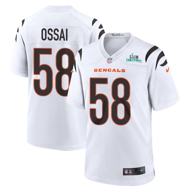 Joseph Ossai 58 Cincinnati Bengals Super Bowl LVII Champions Men Game Jersey - White