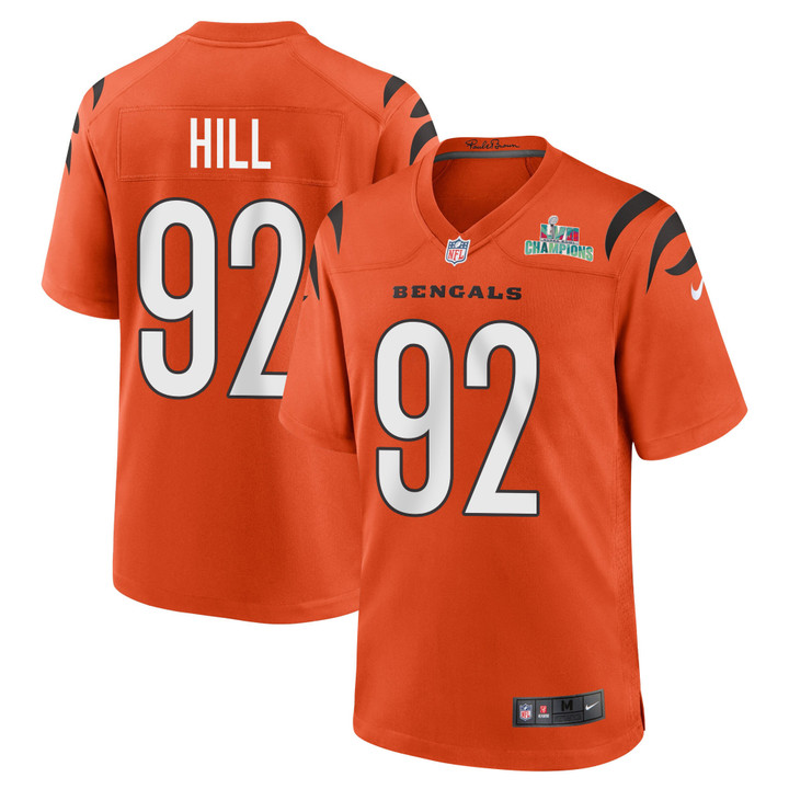 B.J. Hill 92 Cincinnati Bengals Super Bowl LVII Champions Men Alternate Game Jersey - Orange
