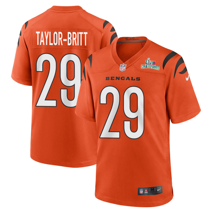 Cam Taylor-Britt 29 Cincinnati Bengals Super Bowl LVII Champions Men Alternate Game Jersey - Orange