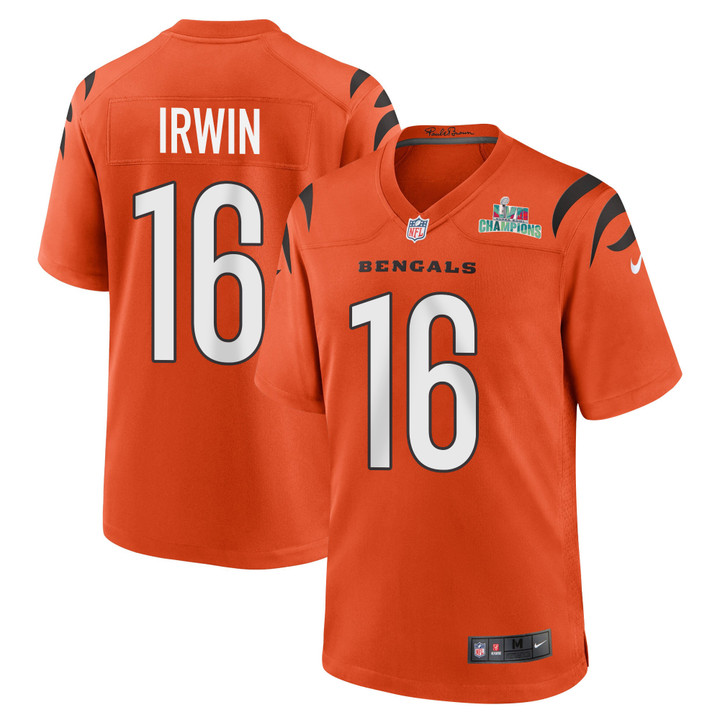 Trenton Irwin 16 Cincinnati Bengals Super Bowl LVII Champions Men Alternate Game Jersey - Orange