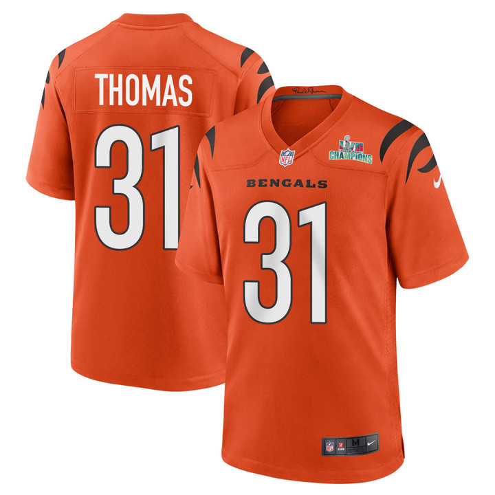 Michael Thomas 31 Cincinnati Bengals Super Bowl LVII Champions Men Alternate Game Jersey - Orange