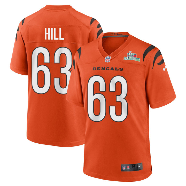 Trey Hill 63 Cincinnati Bengals Super Bowl LVII Champions Men Alternate Game Jersey - Orange