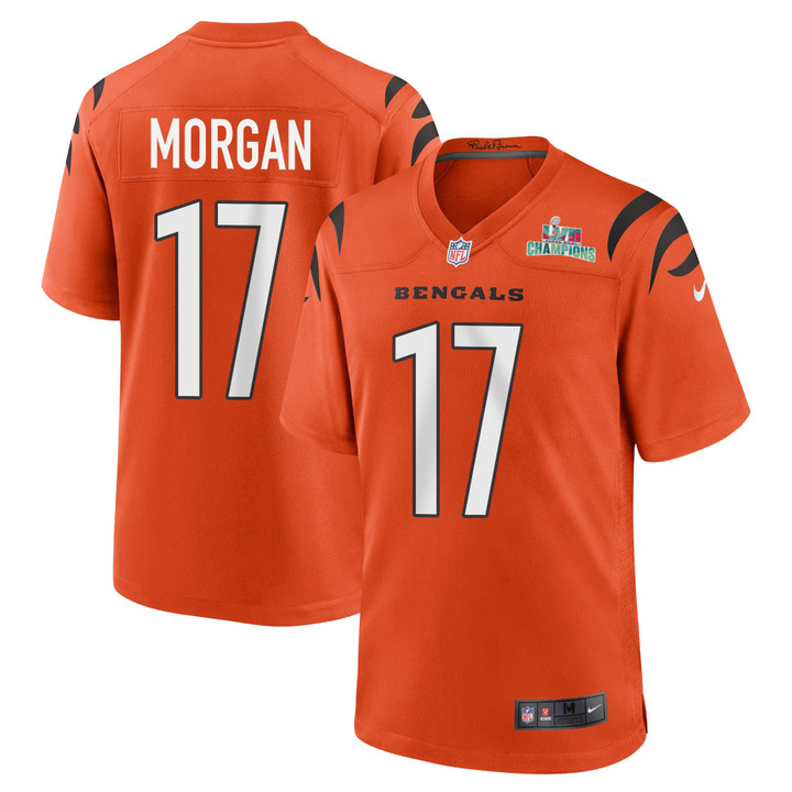 Stanley Morgan 17 Cincinnati Bengals Super Bowl LVII Champions Men Alternate Game Jersey - Orange