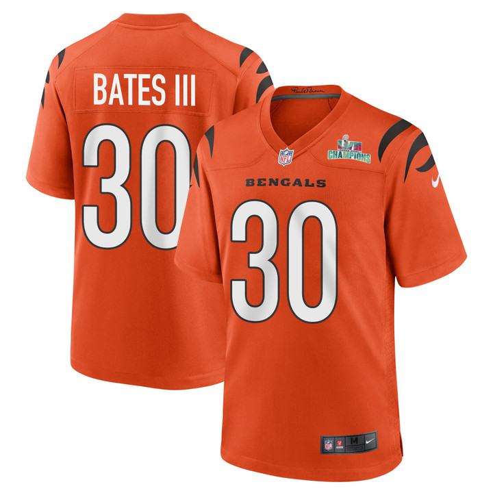 Jessie Bates III 30 Cincinnati Bengals Super Bowl LVII Champions Men Alternate Game Jersey - Orange