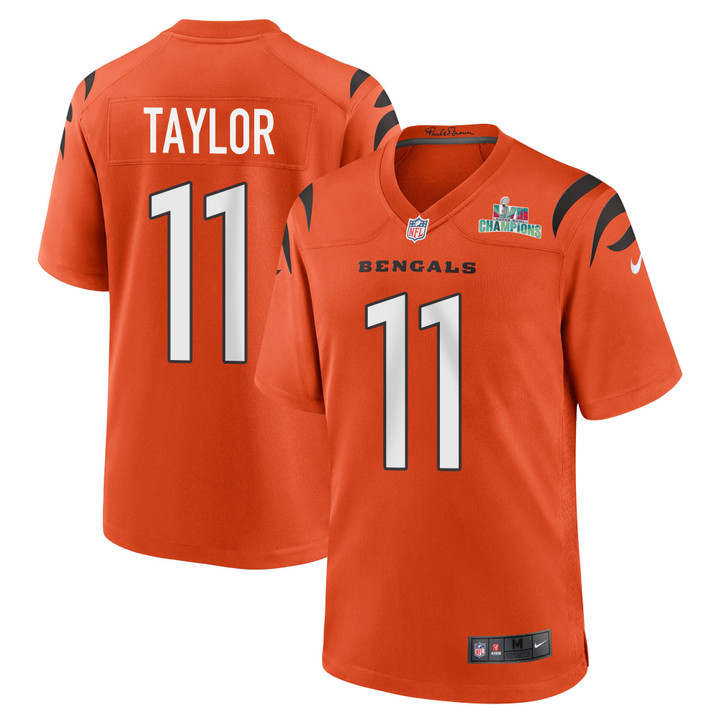 Trent Taylor 11 Cincinnati Bengals Super Bowl LVII Champions Men Alternate Game Jersey - Orange
